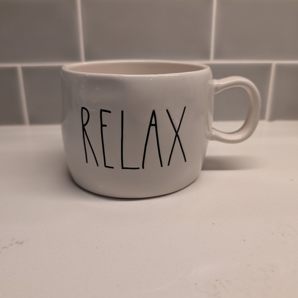 Rae Dunn Relax Tea Mug White by Magenta EUC - Picture 4 of 4